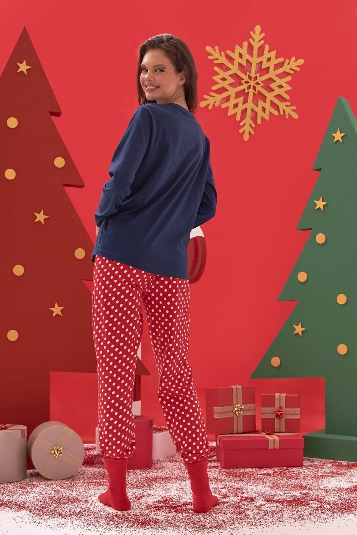 Lacivert Magic Spotted Pijama Takımı