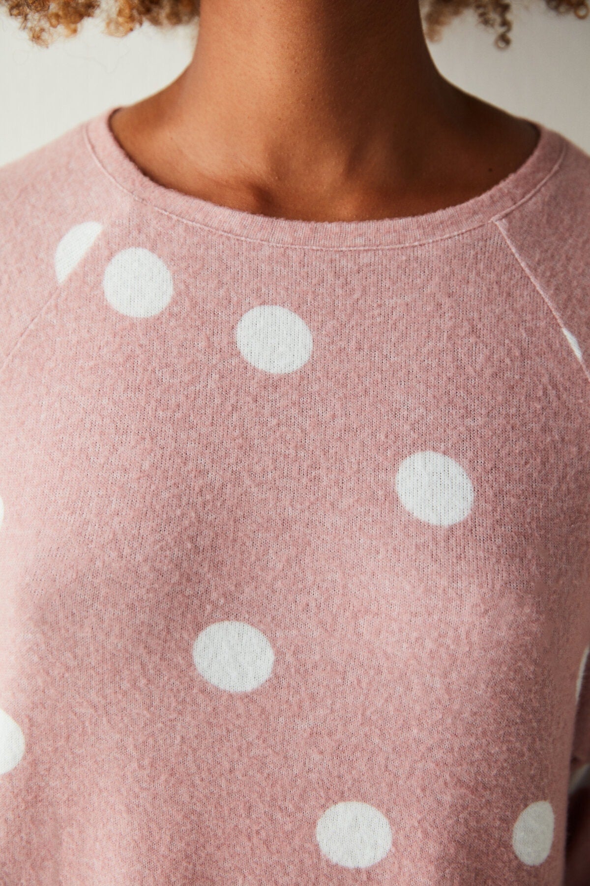 Rose Beanies Dotted Pink Termal Sweatshirt