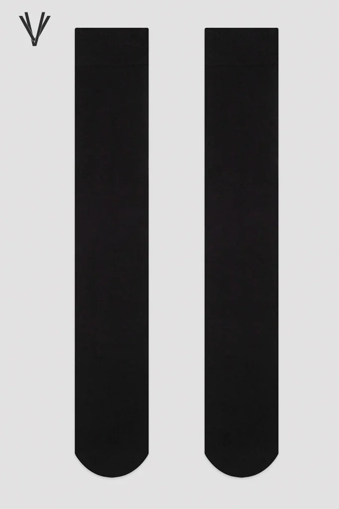 Black Classic Knee Socks For Women