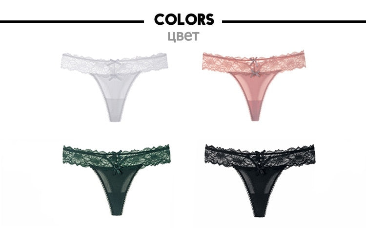 S-XL French Style Thong Pants Women's Underwear Sexy Lace Panties Girls'  Hollow G-String Low Waist Seamless Underpants Lingerie