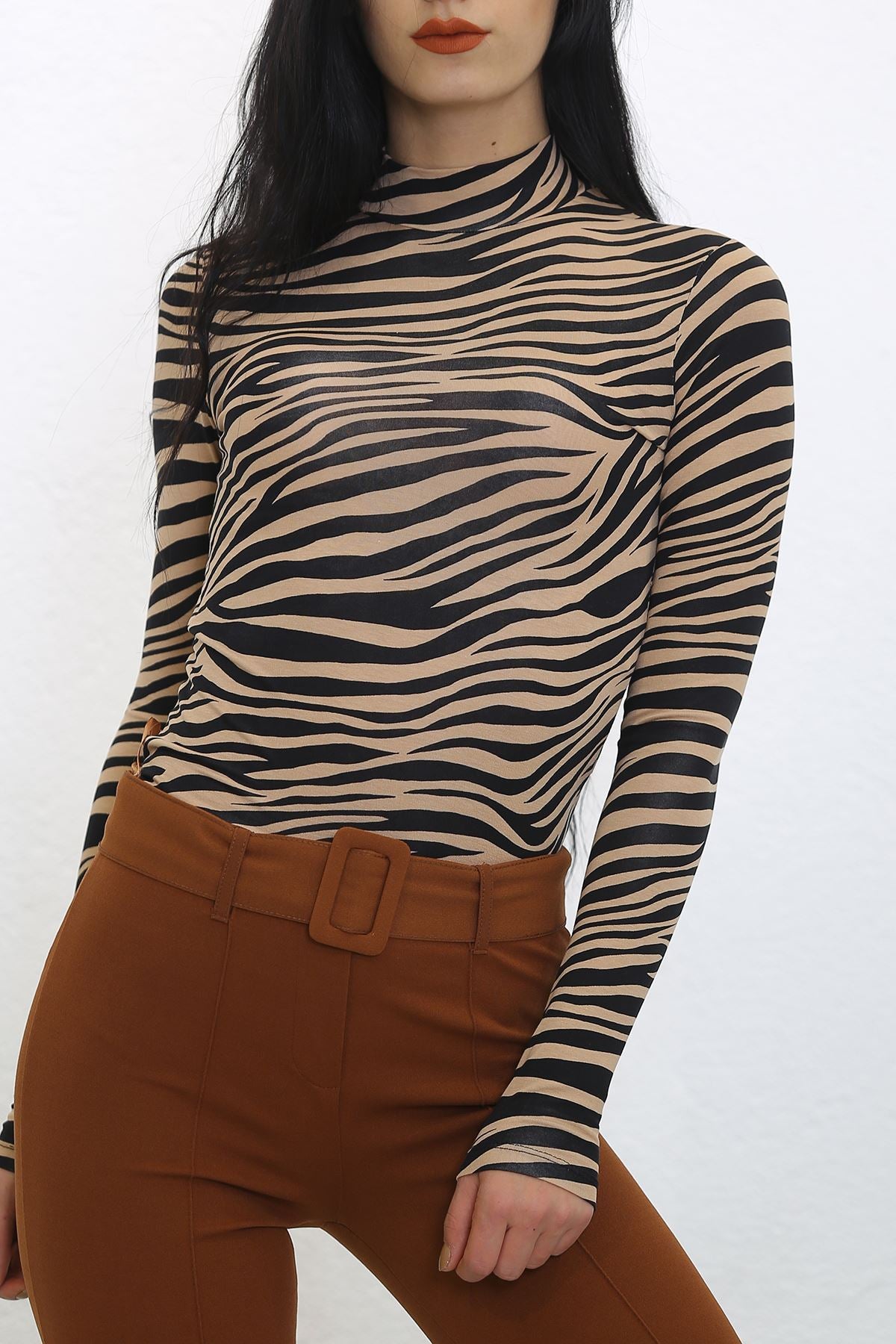 Yarım Balıkçı Crop Body Leozebra - 10711.1212.
