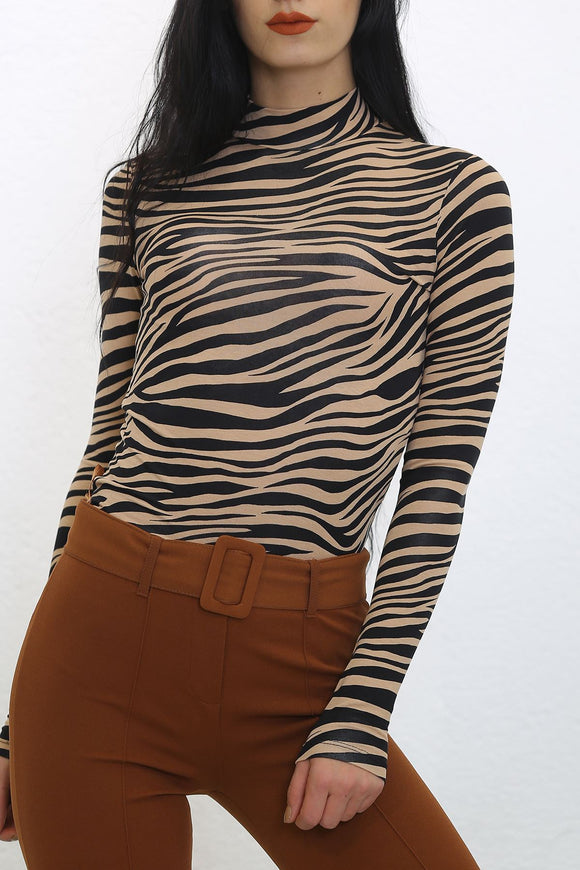 Yarım Balıkçı Crop Body Leozebra - 10711.1212.