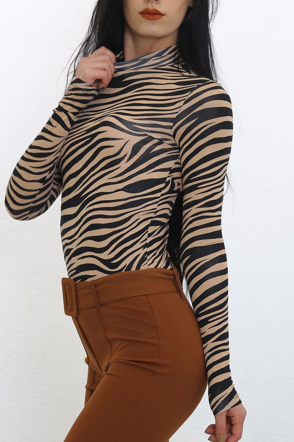 Yarım Balıkçı Crop Body Leozebra - 10711.1212.
