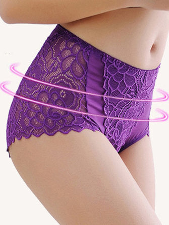 Plus Size Pierced Lace Breathable Panties
