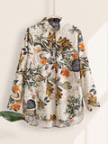 Flower Print Casual Loose Blouse
