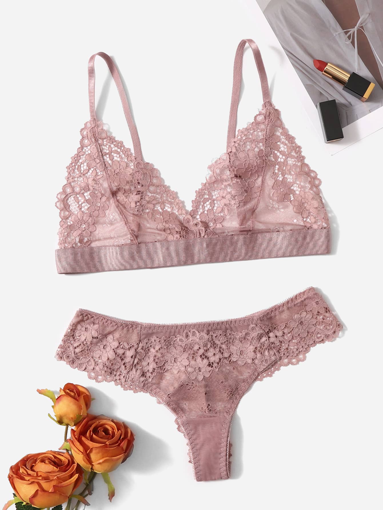 Floral Lace Lingerie Set