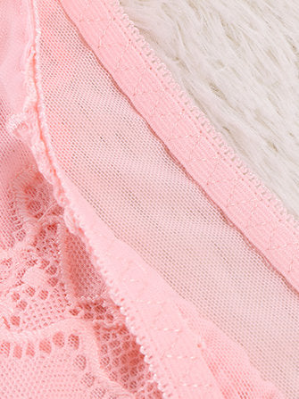 Plus Size Pierced Lace Breathable Panties