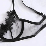 New Sexy Lace Hollow Bra Set Women Intimates G-String & Lingerie Sets Transparent Bralette Set Erotic Underwear Set