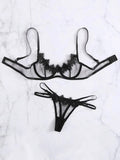 New Sexy Lace Hollow Bra Set Women Intimates G-String & Lingerie Sets Transparent Bralette Set Erotic Underwear Set