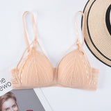 Floral Lace Bras for Women Sexy Lingerie Beauty Back Deep V Bralette Wire Free Thin Underwear Push up Bra Female Brassiere