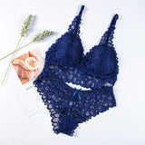 Women Lace Bra Sets Seamless Underwear Backless Vest Sexy Panties Lingerie Padded Bralette Ultrathin Briefs Female Intimates