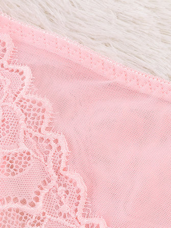 Plus Size Pierced Lace Breathable Panties