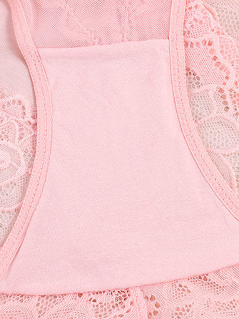 Plus Size Pierced Lace Breathable Panties