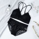 Women Lace Bra Sets Seamless Underwear Backless Vest Sexy Panties Lingerie Padded Bralette Ultrathin Briefs Female Intimates