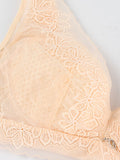 Women Wireless Lace Solid Lightly Lined Breathable Back Closure Bra