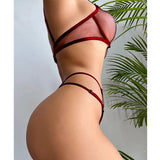 New Sexy Lace Hollow Bra Set Women Intimates G-String & Lingerie Sets Transparent Bralette Set Erotic Underwear Set