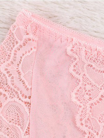 Plus Size Pierced Lace Breathable Panties