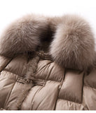 Estorenew Winter Women Down Coat 90% White Duck Down Jacket Real Luxury Fox Fur Collar Female Elegant Thicken Feather