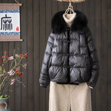 Estorenew Winter Women Down Coat 90% White Duck Down Jacket Real Luxury Fox Fur Collar Female Elegant Thicken Feather