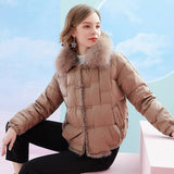 Estorenew Winter Women Down Coat 90% White Duck Down Jacket Real Luxury Fox Fur Collar Female Elegant Thicken Feather