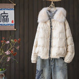 Estorenew Winter Women Down Coat 90% White Duck Down Jacket Real Luxury Fox Fur Collar Female Elegant Thicken Feather