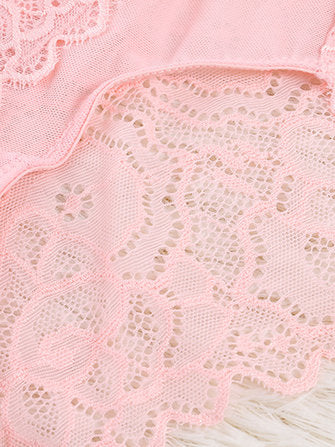 Plus Size Pierced Lace Breathable Panties