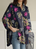 Flower Print Casual Loose Blouse