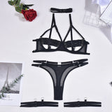 Estorenew Sexy Lingerie Naked Women Without Censorship 5-Piece Sexy Costume Hollow Underwear Uncensored Sensual Open Bra Outfits