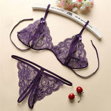 Sexy Lingerie Women Push Up With Lace Straps Transparent Bra Panties Embroidered G-String See Through Comfortable Lingerie Sets Bras