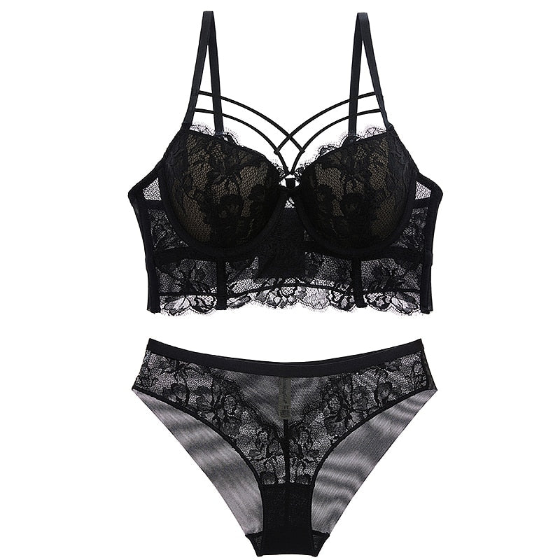 New Top Sexy Underwear Set Green Bras Cotton Brassiere Women Lingerie
