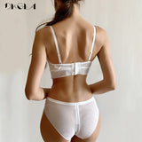 New Top Sexy Underwear Set Green Bras Cotton Brassiere Women Lingerie