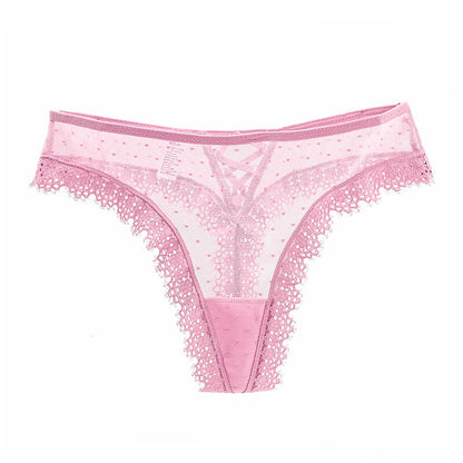 Estorenew Women Sexy Amazing Panties Low-waist Lace Hollow Out Underwear Female G String Thong Temptation Cross Bandage Lingerie