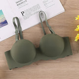 Sexy Bras Push Up Seamless Underwear for Women Solid Color Wireless Lingerie One-pieces Gather Convertible Straps Brassiere