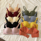 Sexy Bras Push Up Seamless Underwear for Women Solid Color Wireless Lingerie One-pieces Gather Convertible Straps Brassiere