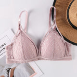 Floral Lace Bras for Women Lingerie Beauty Back Deep V Bralette Wire Free Thin Underwear Push Up Bra Female Brassiere