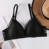 Floral Lace Bras for Women Lingerie Beauty Back Deep V Bralette Wire Free Thin Underwear Push Up Bra Female Brassiere