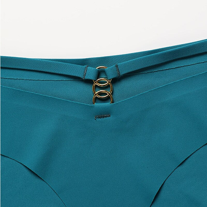Estorenew Women Sexy Ice Silk Panties Low-Rise Hollow Out Lingerie Female G String Underwear Comfortable Thong Intimates