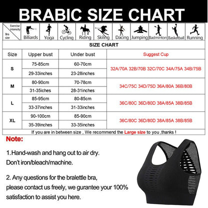 Women's Breathable Mesh Sports Top Crop Yoga Bra
