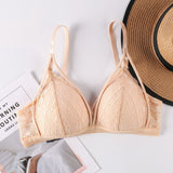 Floral Lace Bras for Women Lingerie Beauty Back Deep V Bralette Wire Free Thin Underwear Push Up Bra Female Brassiere