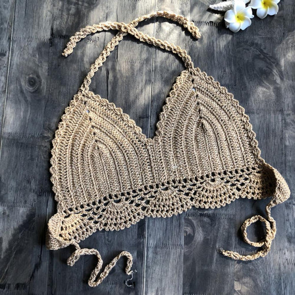 Women Crop Top Ladies Women Cami Sexy Lace-up  Stylish Knitted Pure Color Cami