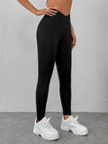 SHEIN PETITE Solid Wideband Waist Leggings