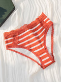 5Pack Striped Contrast Lace Panty Set