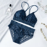 Women Lace Bra Sets Seamless Underwear Backless Vest Sexy Panties Lingerie Padded Bralette Ultrathin Briefs Female Intimates