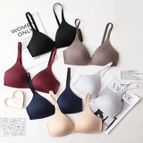 Seamless Bras for Women Push up Bras No Wire Brassiere a B Cup Underwear Sexy Bralette Three Quarters(3/4 Cup) Lingerie