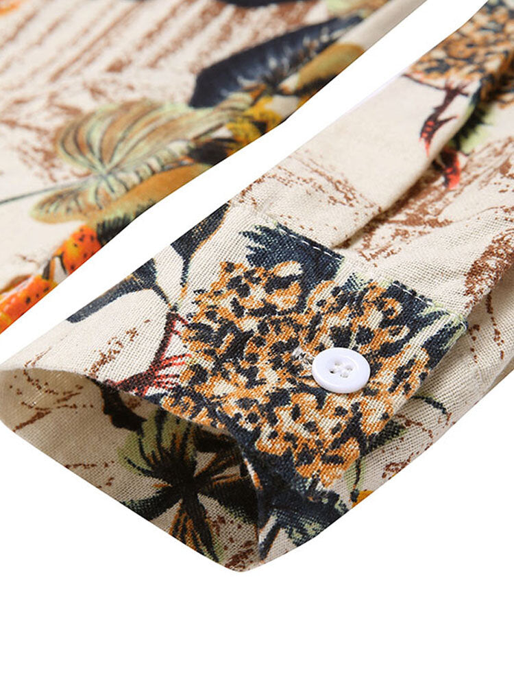 Flower Print Casual Loose Blouse