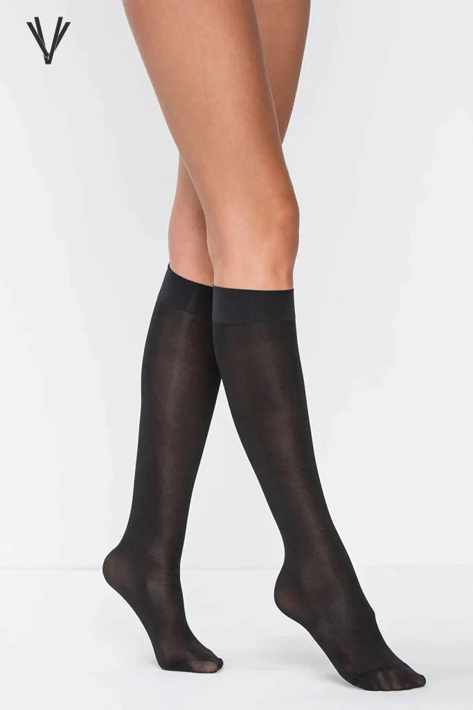 Chic Black Micro 70 Trousers Socks For Women