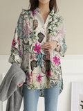 Flower Print Casual Loose Blouse