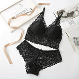 Women Lace Bra Sets Seamless Underwear Backless Vest Sexy Panties Lingerie Padded Bralette Ultrathin Briefs Female Intimates