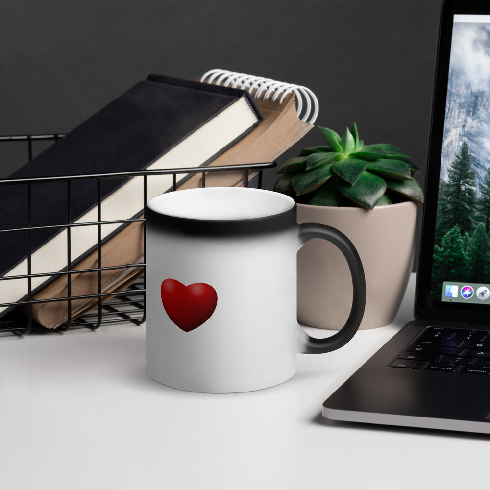 Dear Matte Black Magic Mug  ( I Love You )