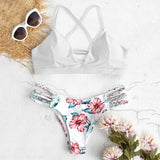 Estorenew 2021 New Fashion Summer Swimwear Women Cut Flower Two Piece Biquini Bikini Push up Cross Bandage Swimsuit Bikini Set Maillot De Bain Femme